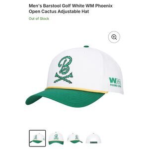 Men's Barstool Golf White with Green WM Phoenix Open Cactus Adjustable Hat